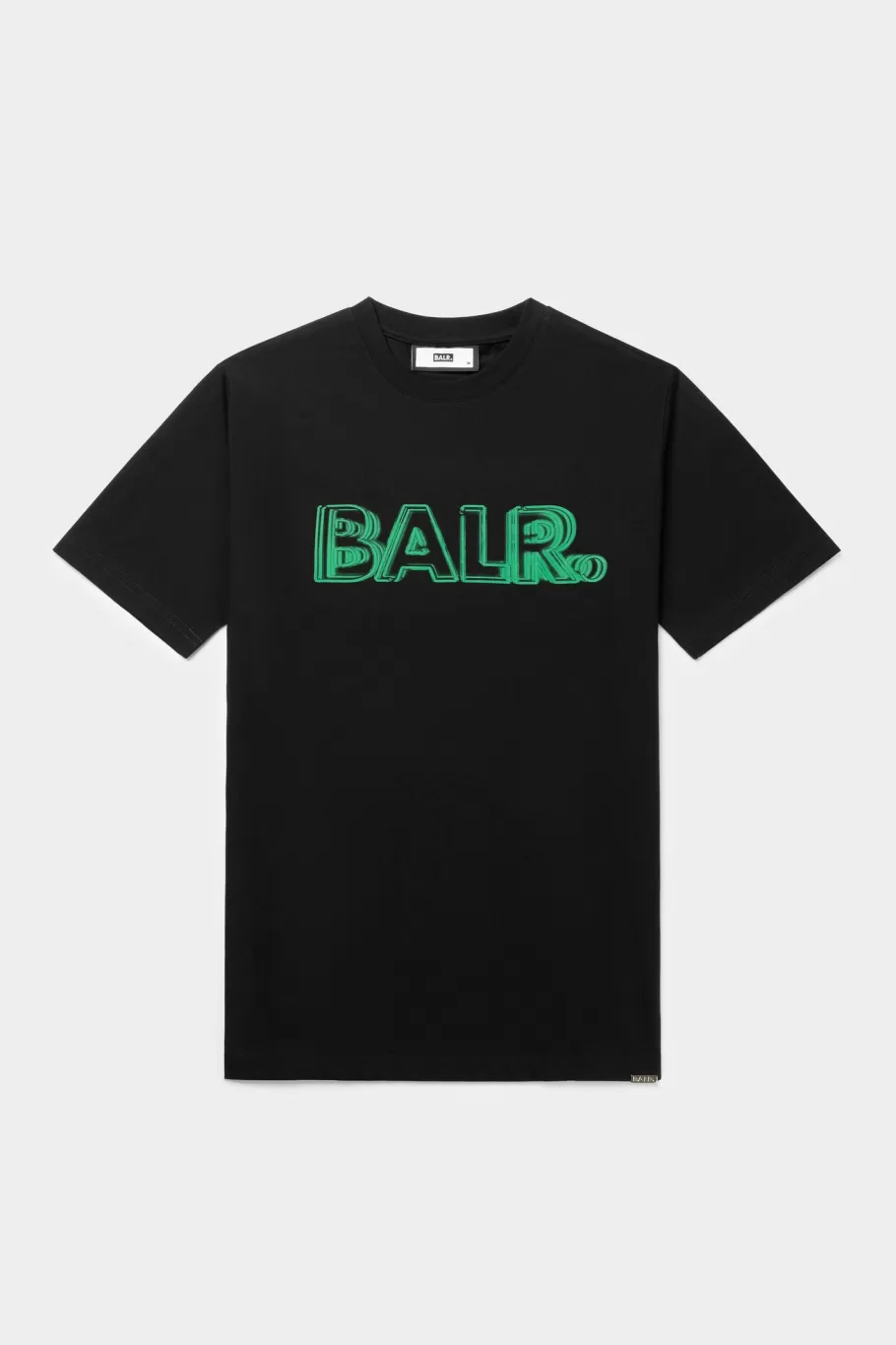 BALR. T-Shirts | Olaf Straight Neon Brand T-Shirt Jet Black/Putting Green