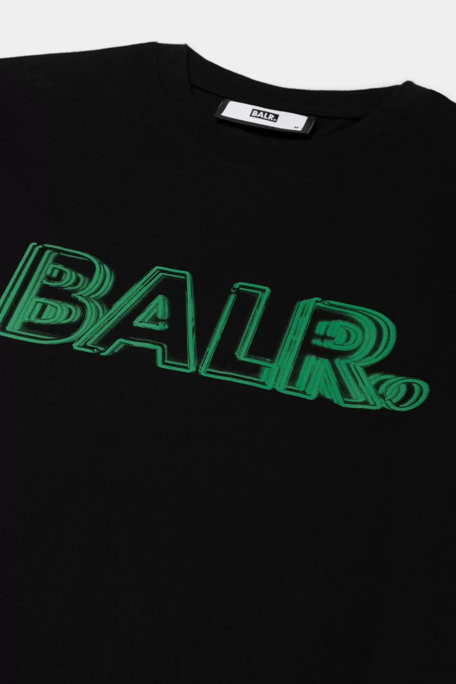 BALR. T-Shirts | Olaf Straight Neon Brand T-Shirt Jet Black/Putting Green